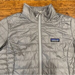 Patagonia Gray Outdoor Hiking Casual Quilted Full Zip Nano Puff Jacket Women's S